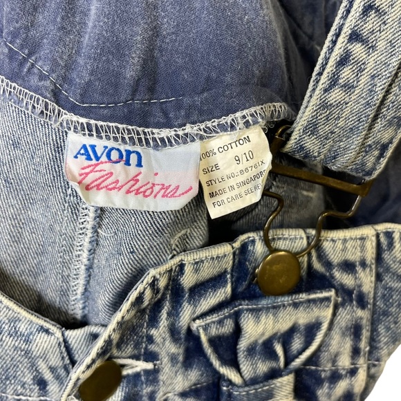 Vintage Avon Fashion Acid Wash Denim Jean Overall Romper Shorts 80’s 90’s - Picture 6 of 9
